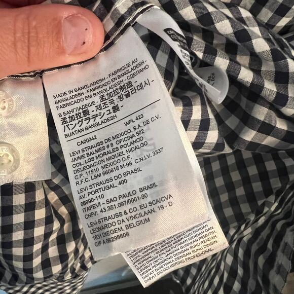 Levi's Gingham Check Button Down Shirt Men's Size Large Long Sleeves - Picture 5 of 7